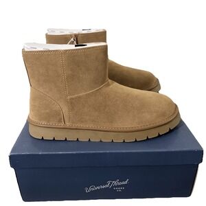 Tan Suede Zip-up Boots Booties size 9 Tan/Memory Foam NEW Tags Universal Thread